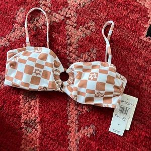 Roxy Check It 2 Babdeau Bikini Top